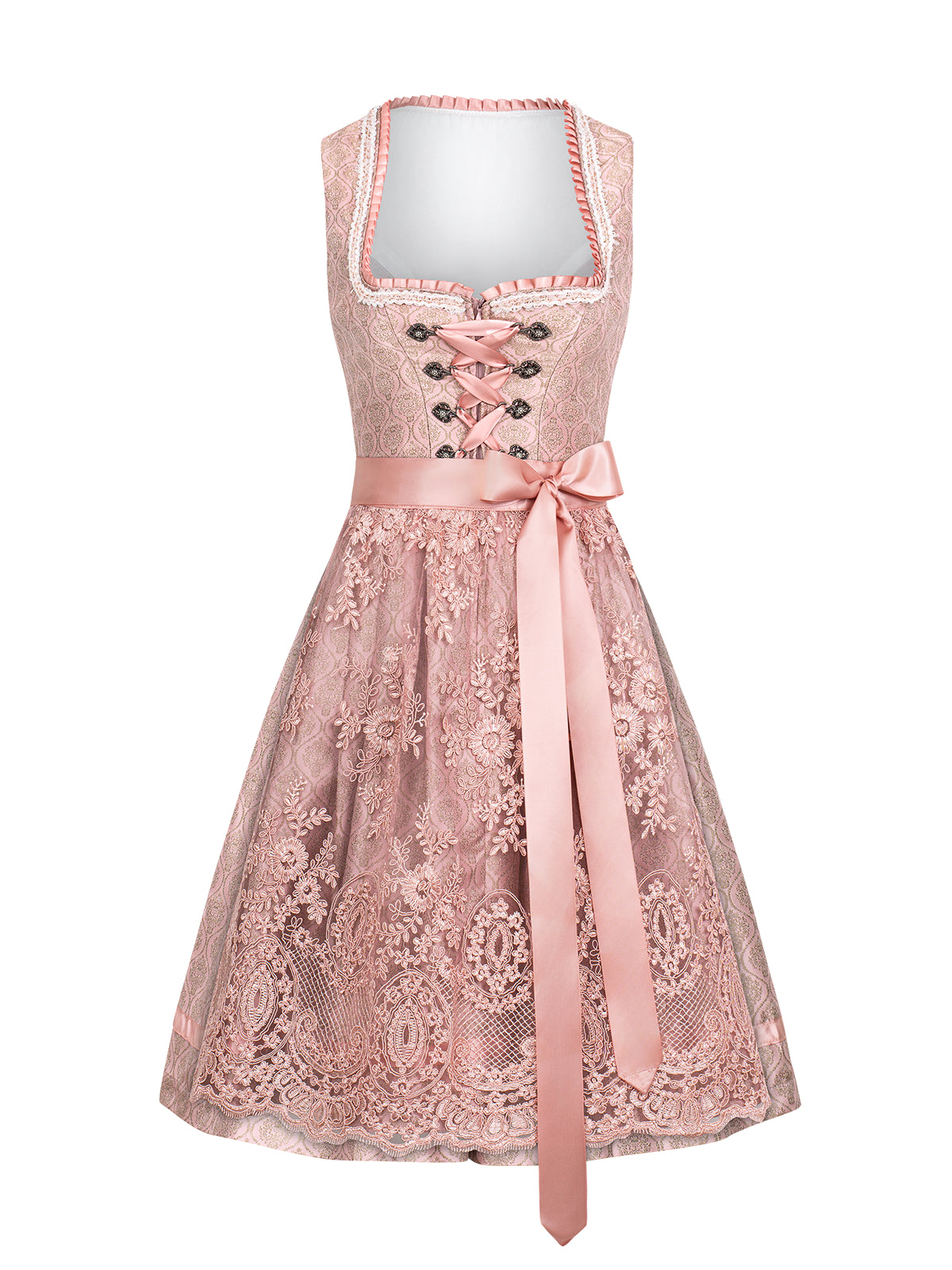 Rosa cardiac neckline hook closure all over pattern dirndl adele